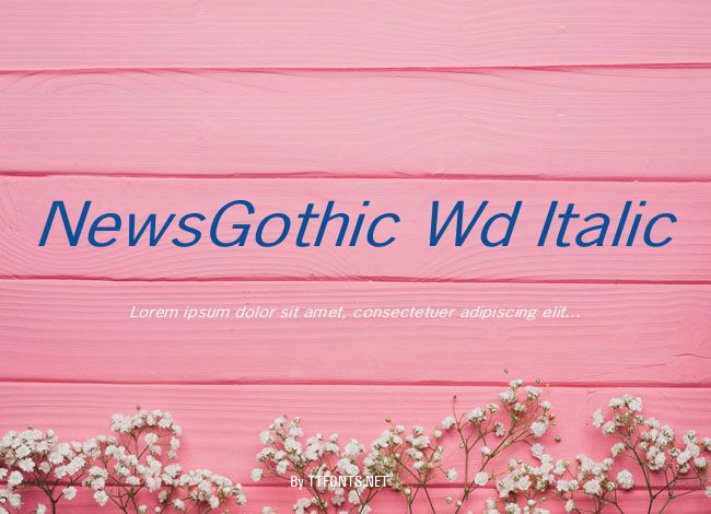 NewsGothic Wd Italic example